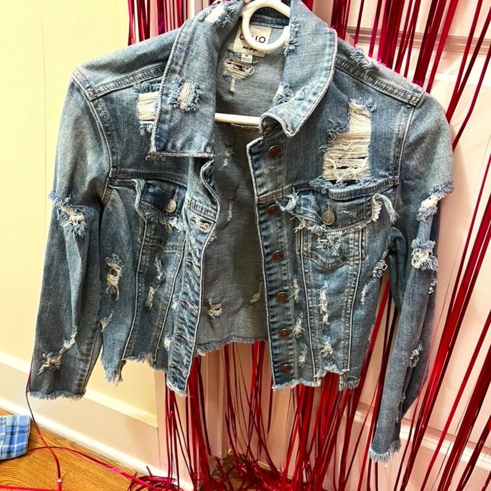 cello ripped jean jacket